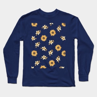 Sunflower Floral Pattern Long Sleeve T-Shirt